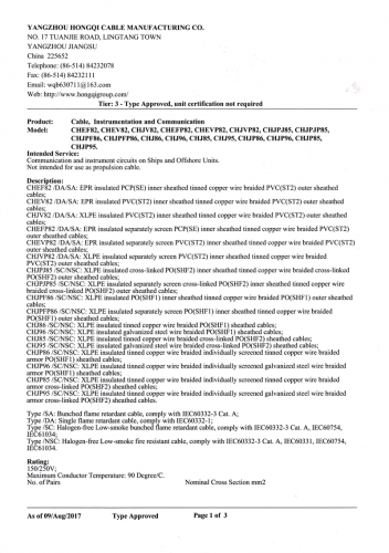 ABS通信電纜證書(shū)2